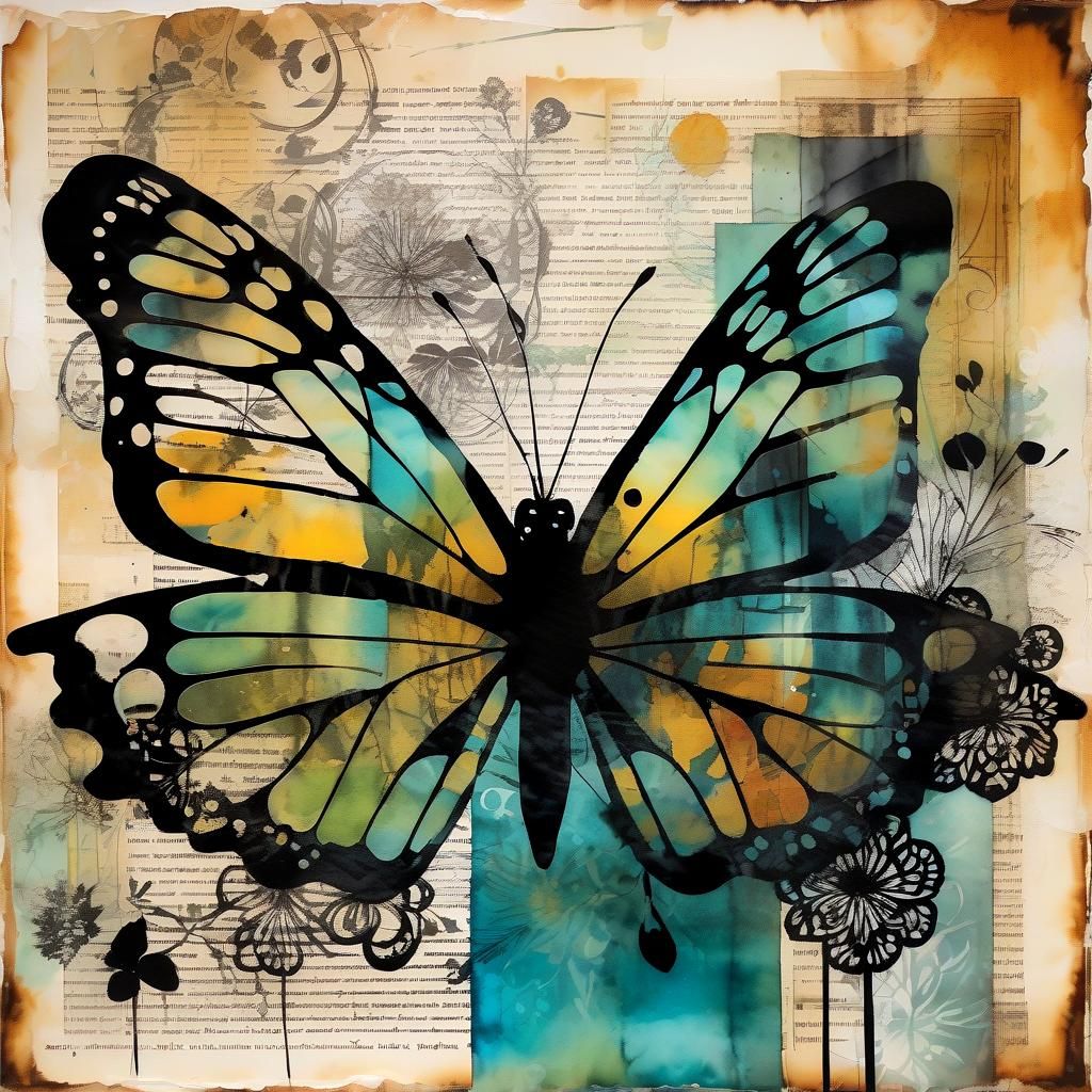 Mongolian Woman by River, Mixed Media Encaustic Painting