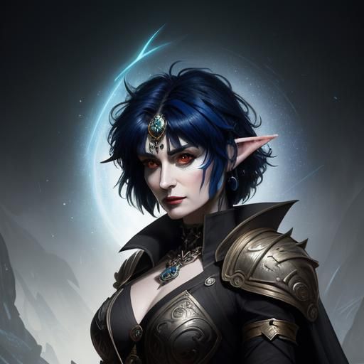 Female elf wizard (and goth icon)