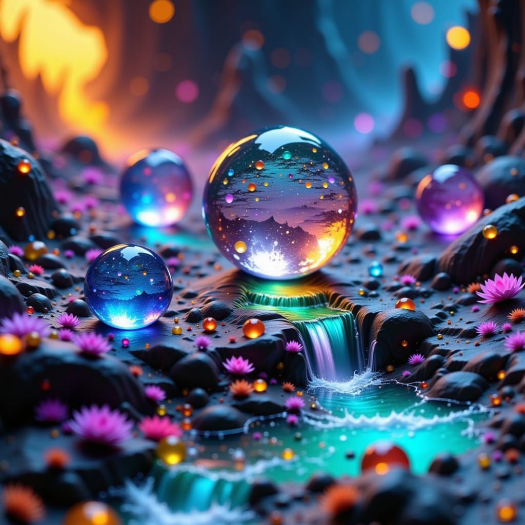 Planet Marbles: Vivid 3D Digital Artscape