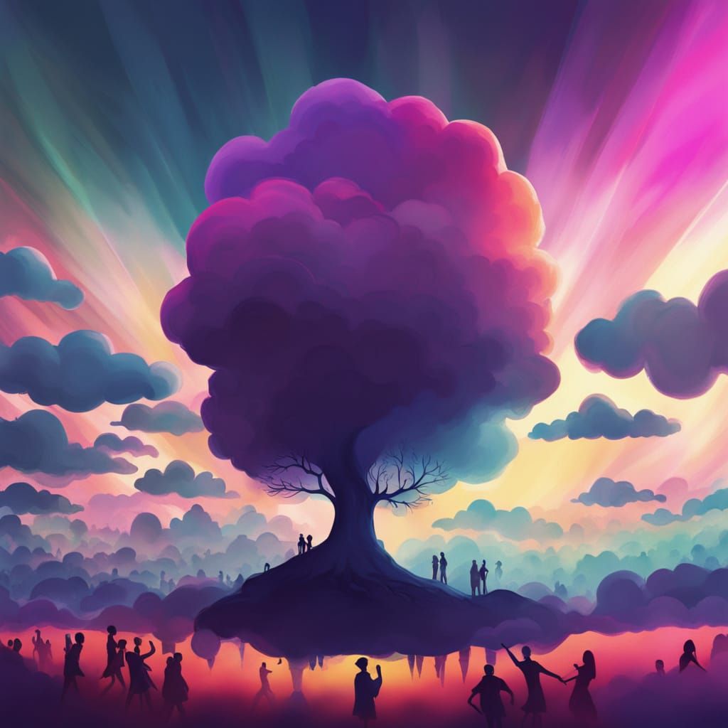 Surreal Disco Dreamscape in Soft Focus