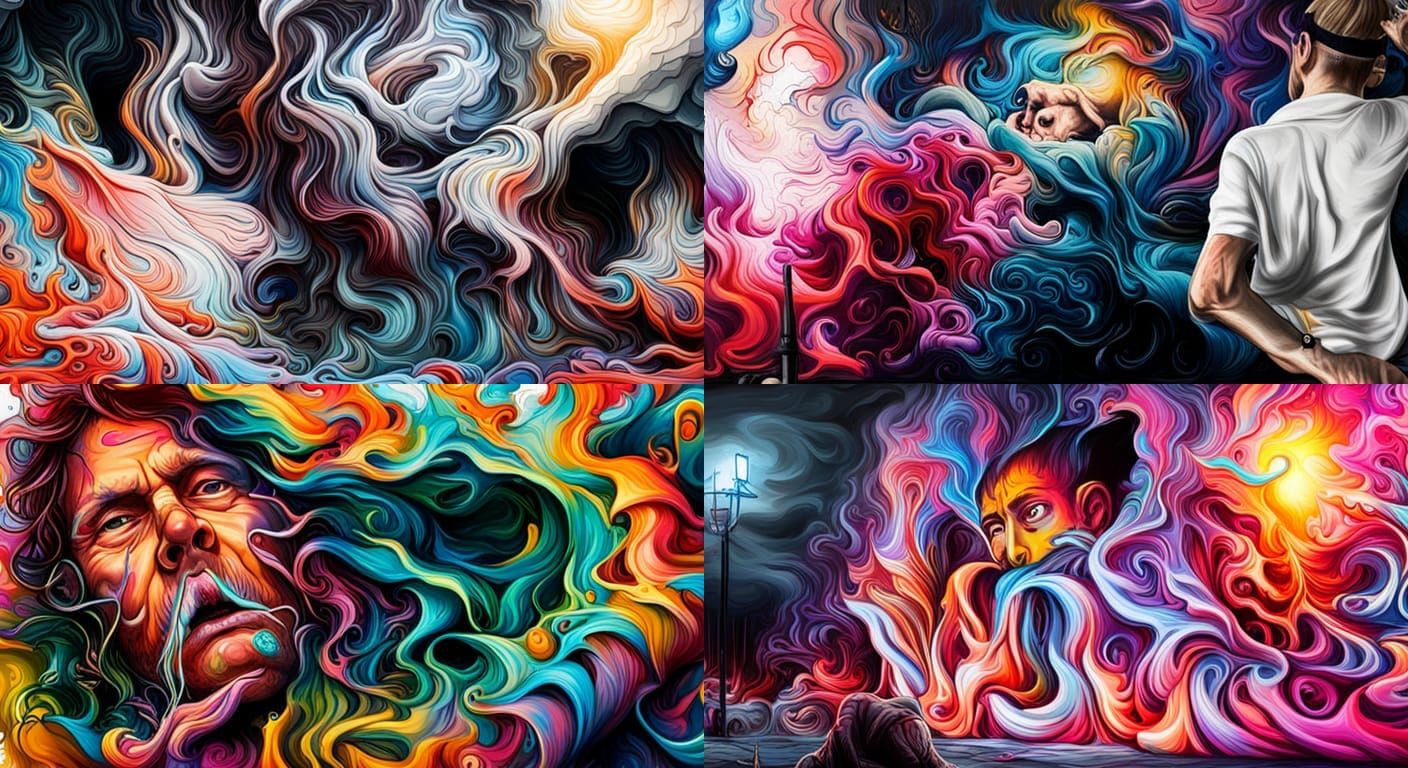 Colorful Graffiti Art in Polychromatic Splash Style