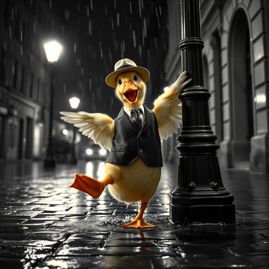 Duckling's Dance: A Film Noir Cinematic Still
