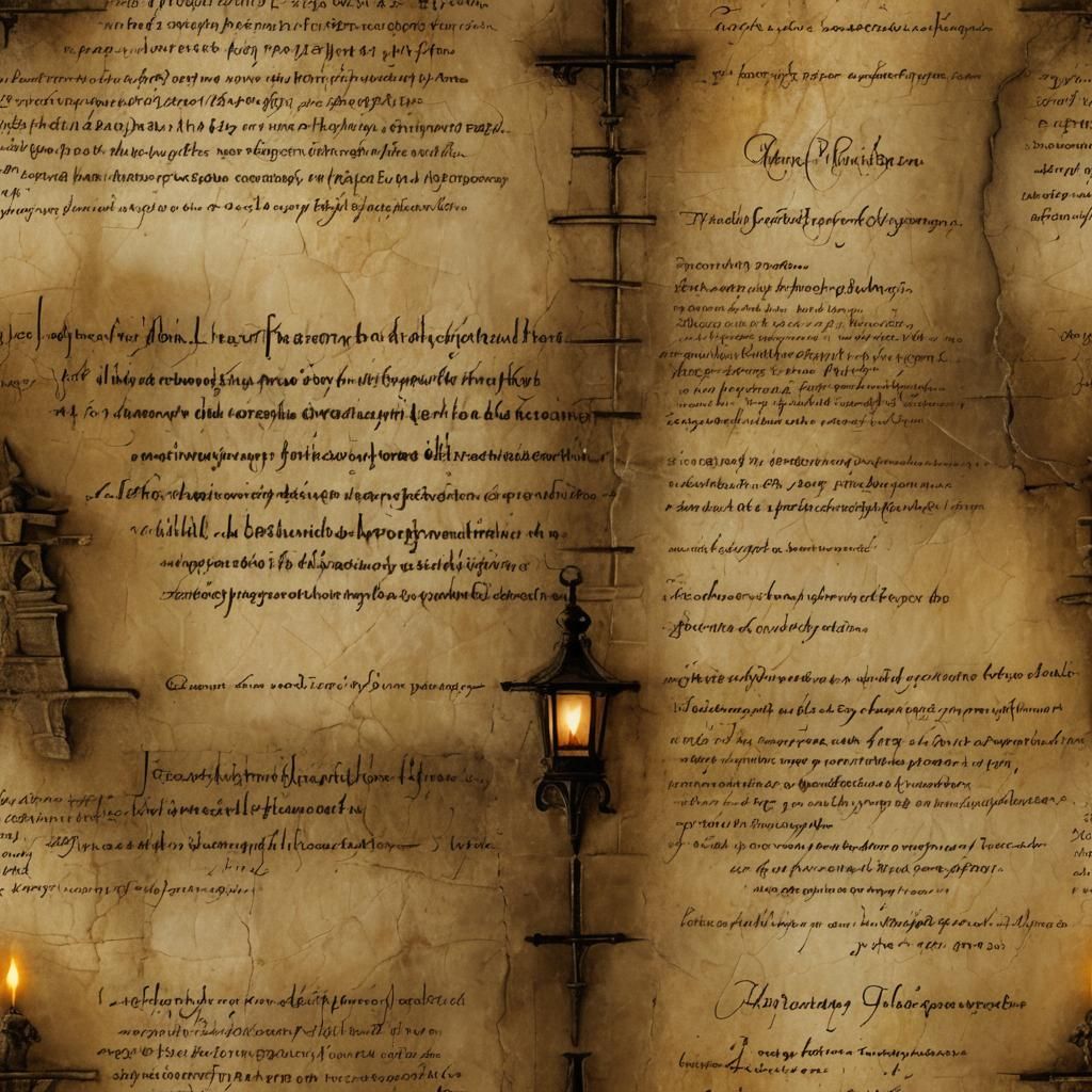 Candlelit Parchment Reveals Ancient Inscription in Photoreal...