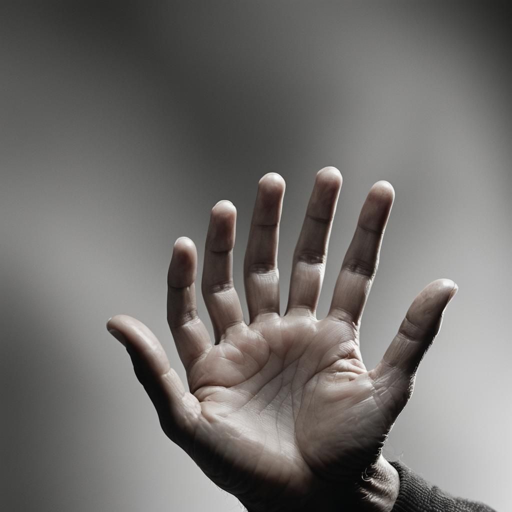 Eerie Hand Beckons Fate in Cinematic Portrait