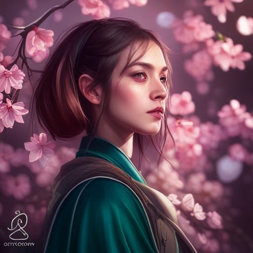 Hyperdetailed Cherry Blossom Portrait in Unreal Engine