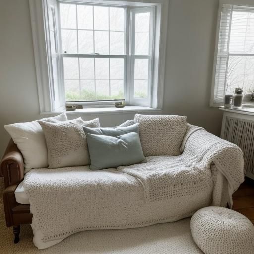 Cozy Living Room Scene: Person Sleeping in Golden Light