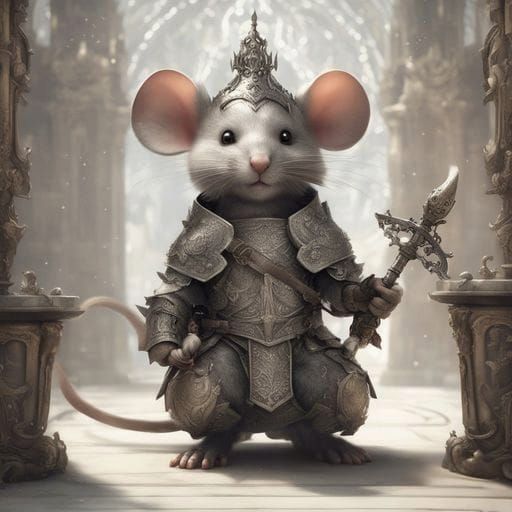 Chibi Mouse King in Ornate Armor