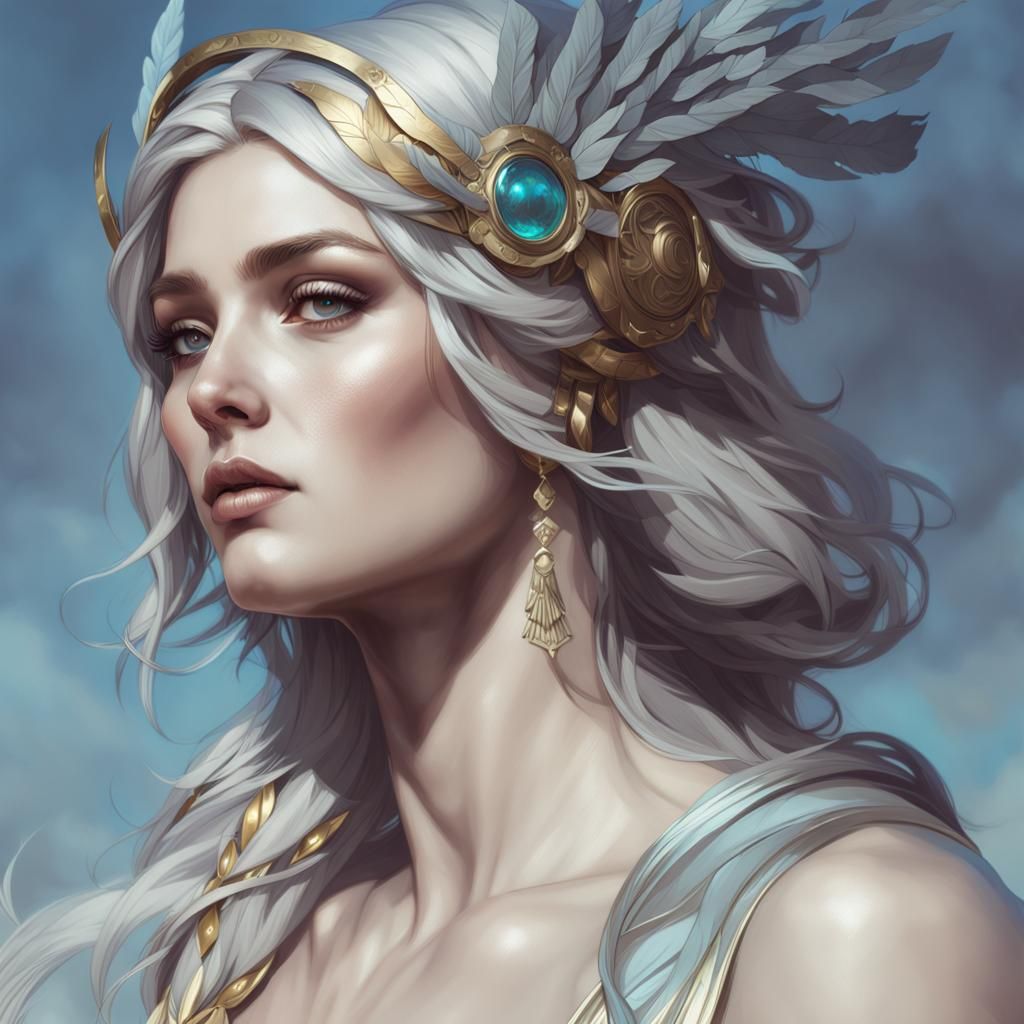 Athena: Greek Goddess in Hyperdetailed Digital Art