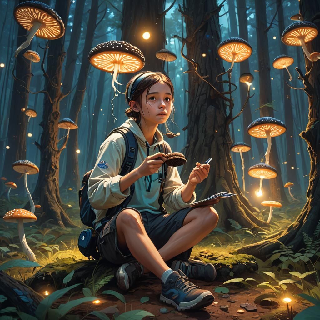 Student in Mystical Forest, Fantasy Concept Art