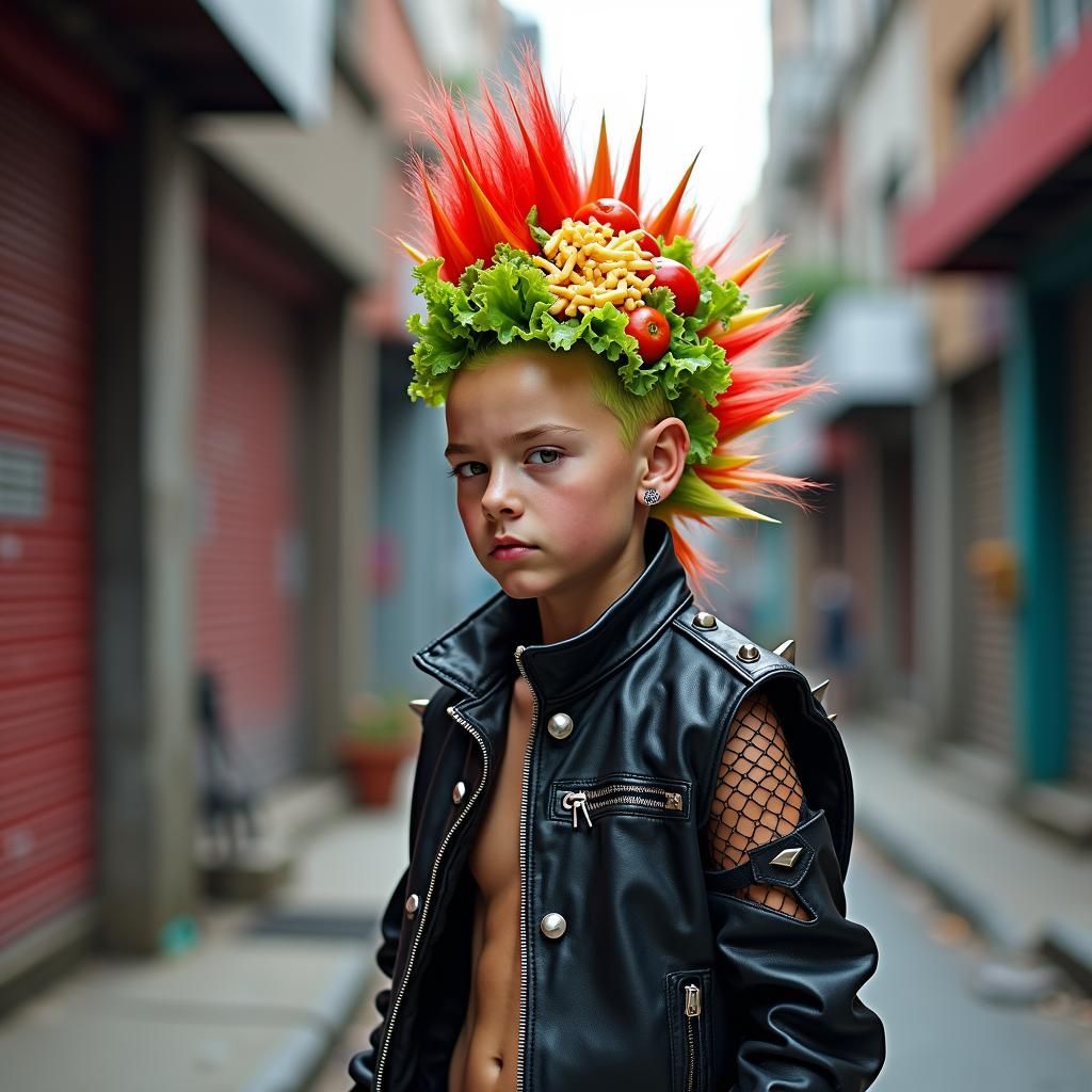 Punk with Taco Mohawk in a Dynamic Style