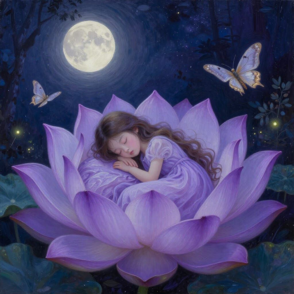 sleeping on flower bed