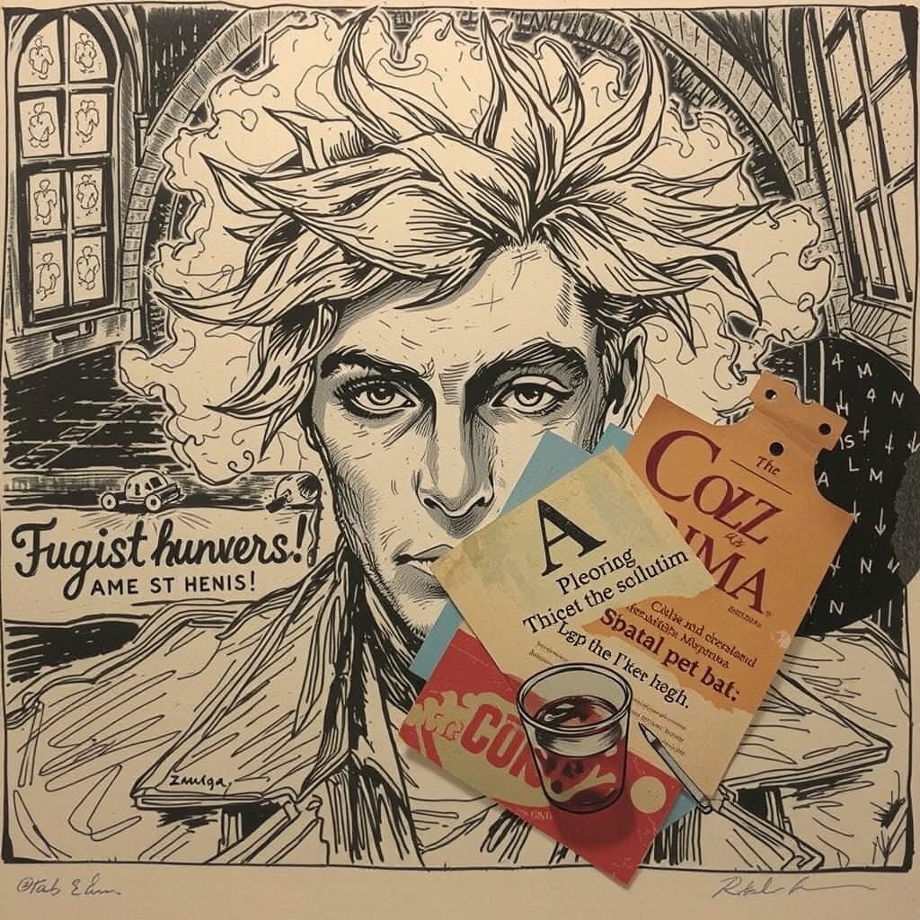 Etched Sketch: A Vintage-Style Print