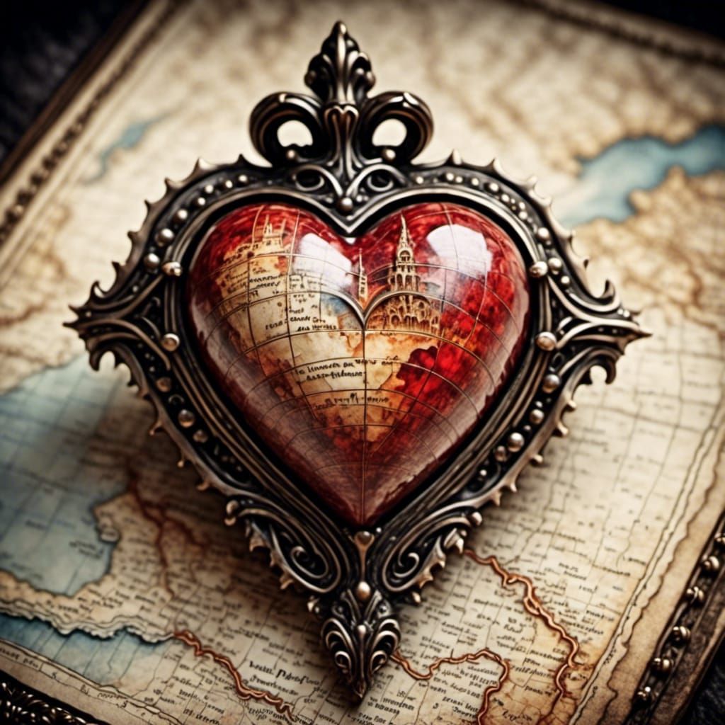 Sacred Heart Tattoo with Topographic Details