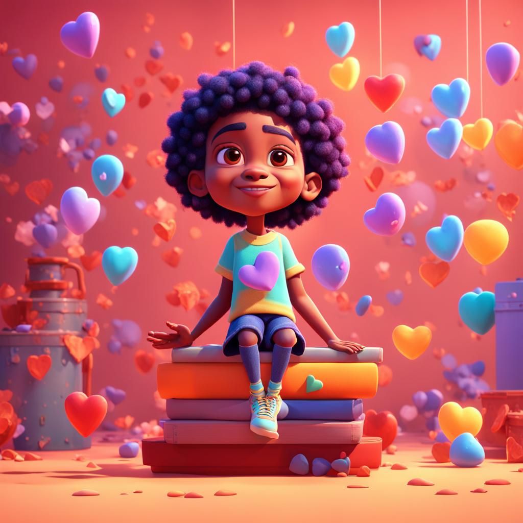 Radiant Self-Love: A Pixar-Style 3D Illustration