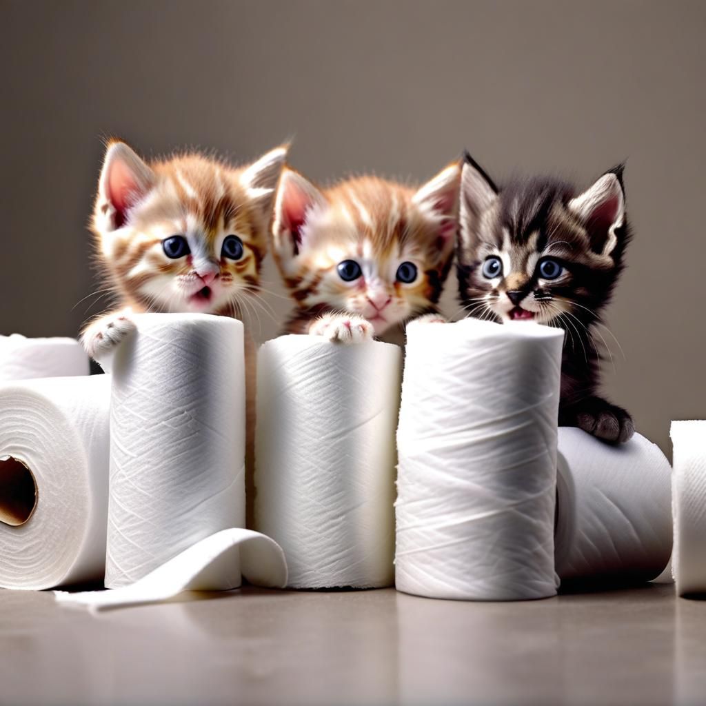Adorable Kittens in Toilet Paper Commercial