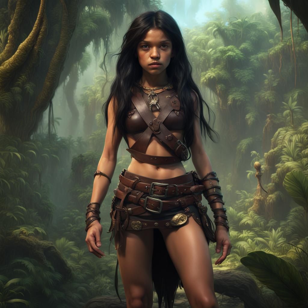 Fantasy Jungle Boy in Detailed Matte Painting