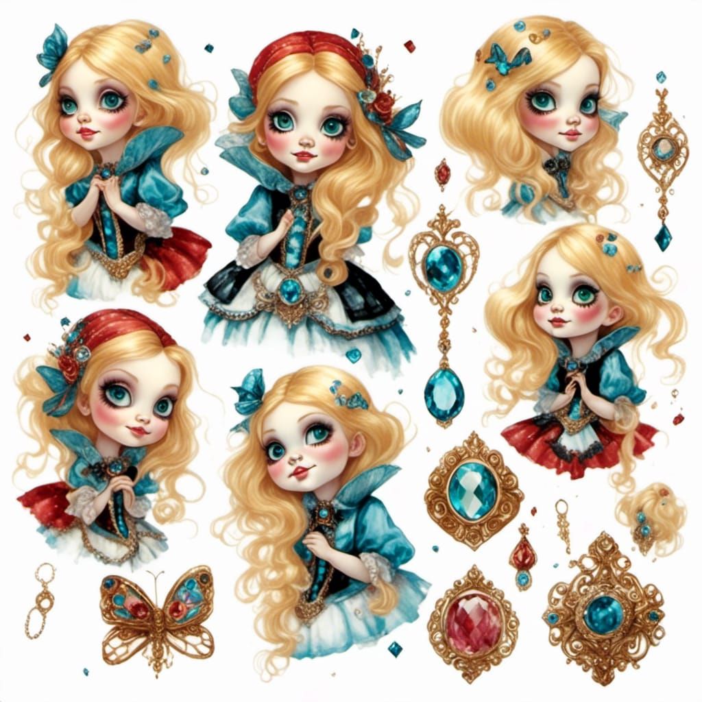 Gothic Alice in Wonderland Character Design