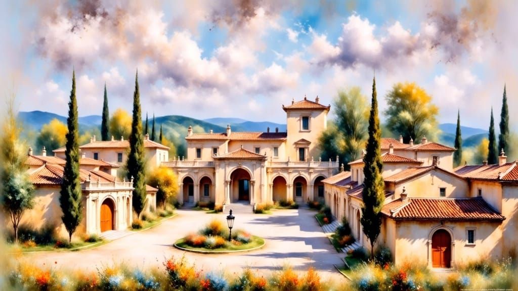 Vast Traditional Chinese Mansion at Golden Hour