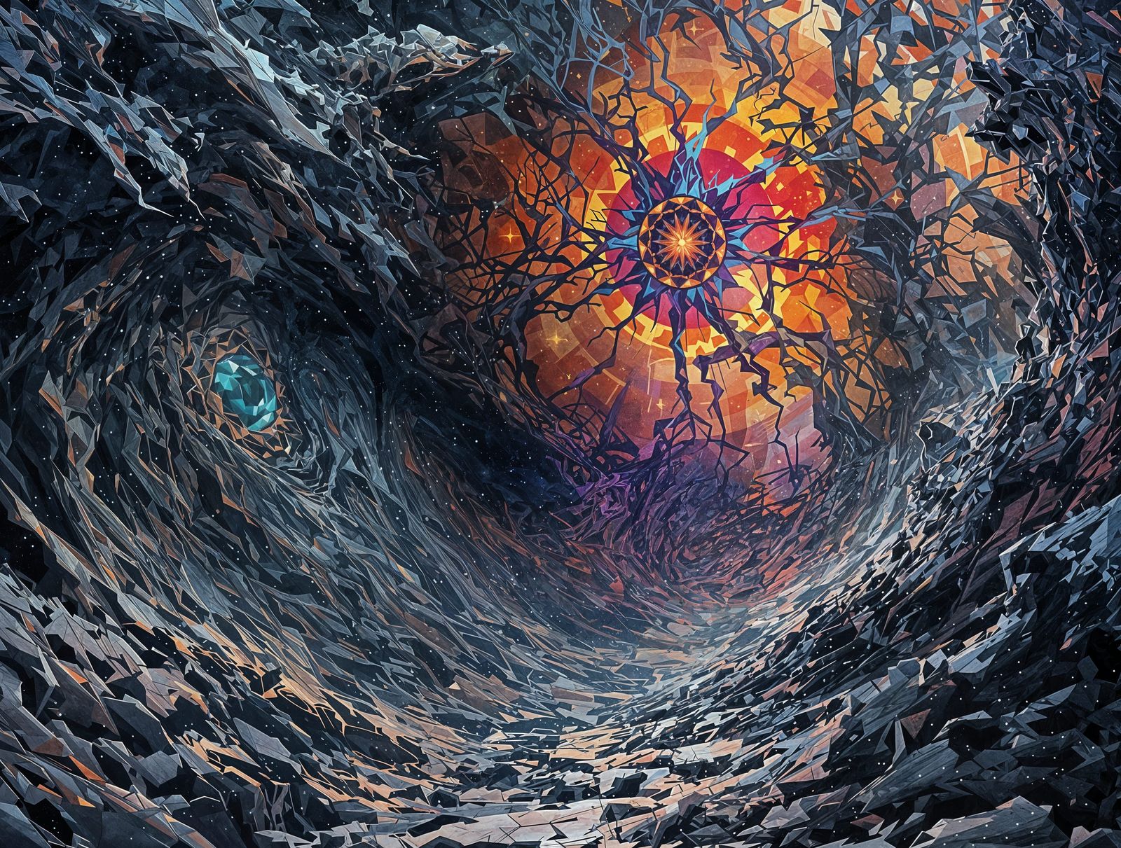 Abstract Hyper-Art Rendering of Energy vs Entropy