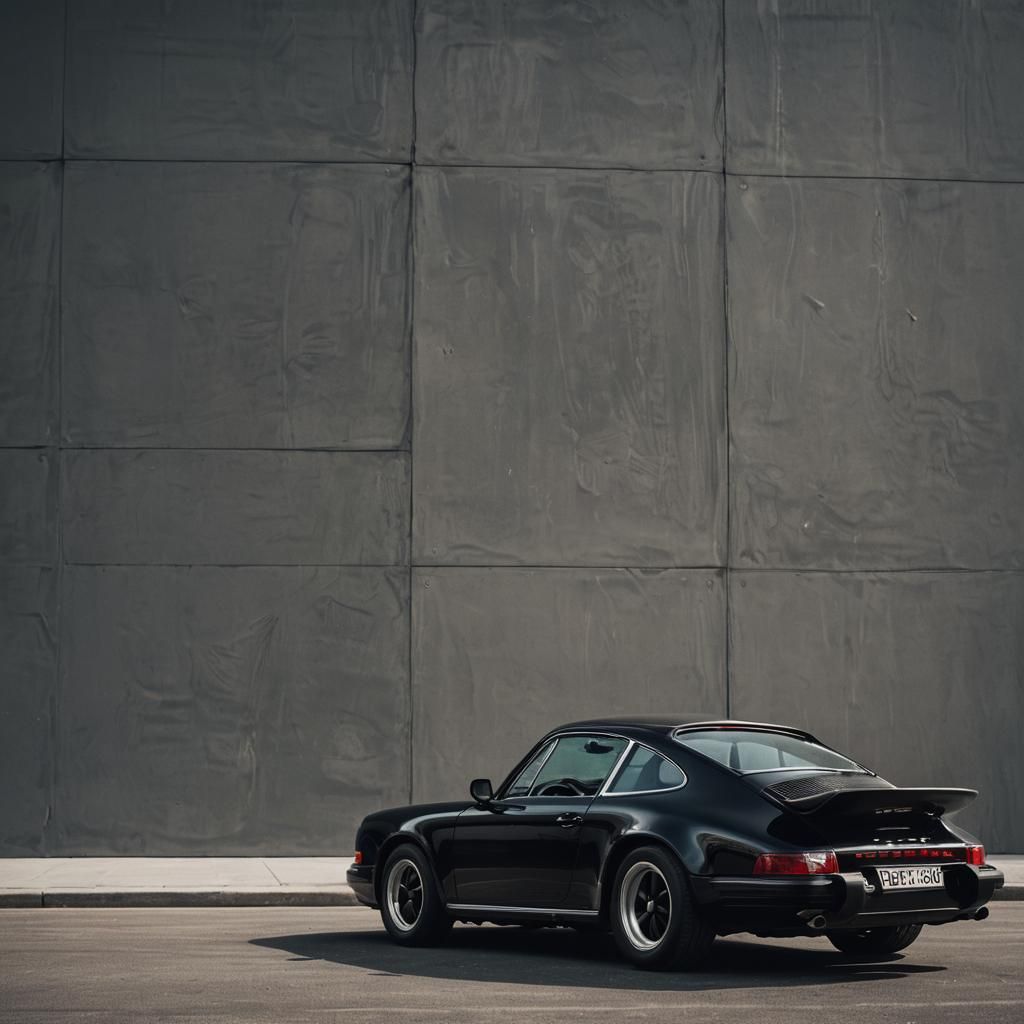 Sleek Black Porsche 911 in Cinematic Style