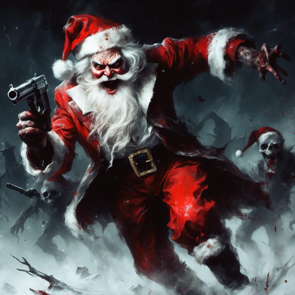 Horror Vampire Santa Claus Attacks