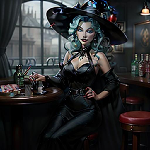 Witches Playing Poker Portrait