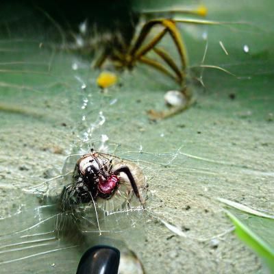 Surreal Image of Spider Crawling From Mouth