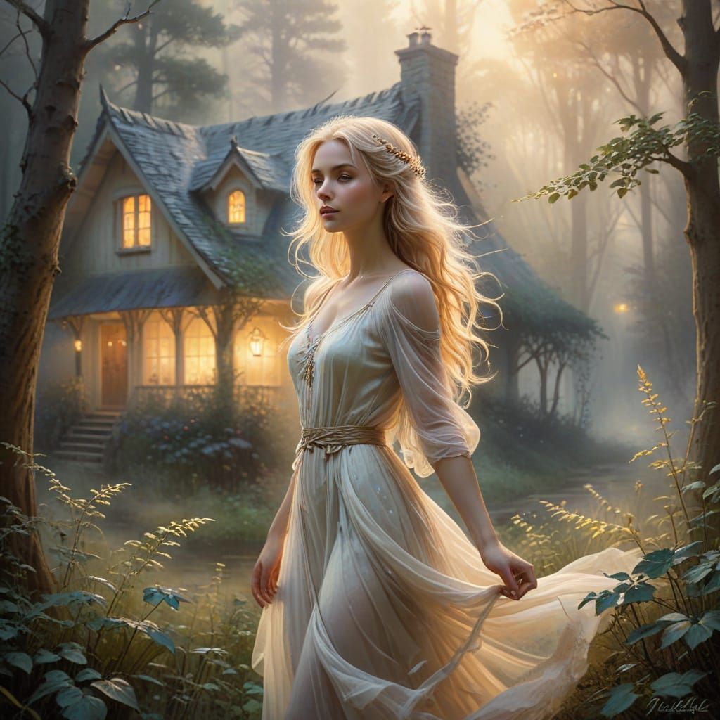 Ethereal Forest Enchantress in Soft Focus