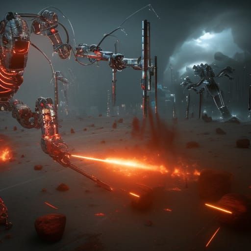 Epic Robot in 3D Cinematic Style