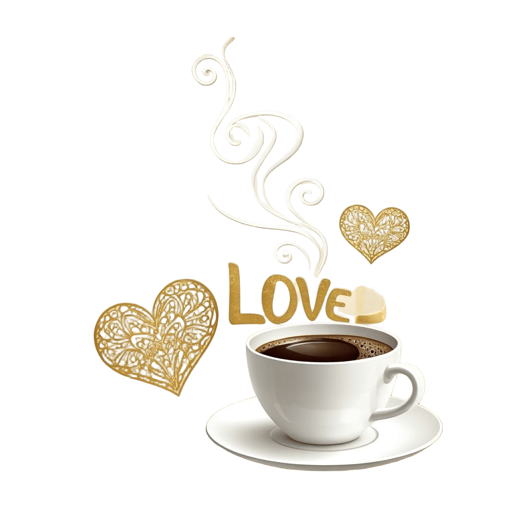 Love Wafts from a Steaming Cup in Vibrant Typographic Design