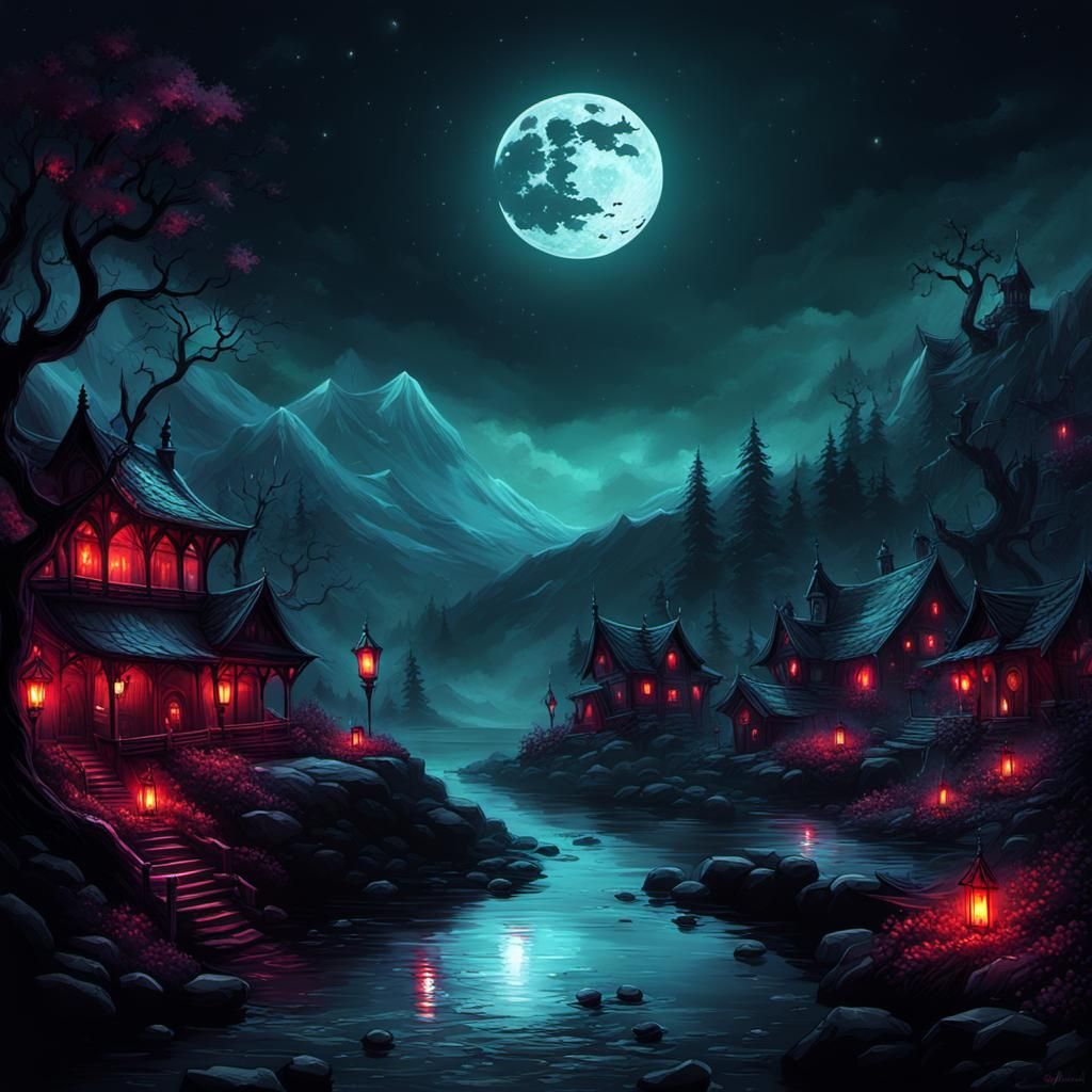 Vampire Celebration in Dark Ambient Style