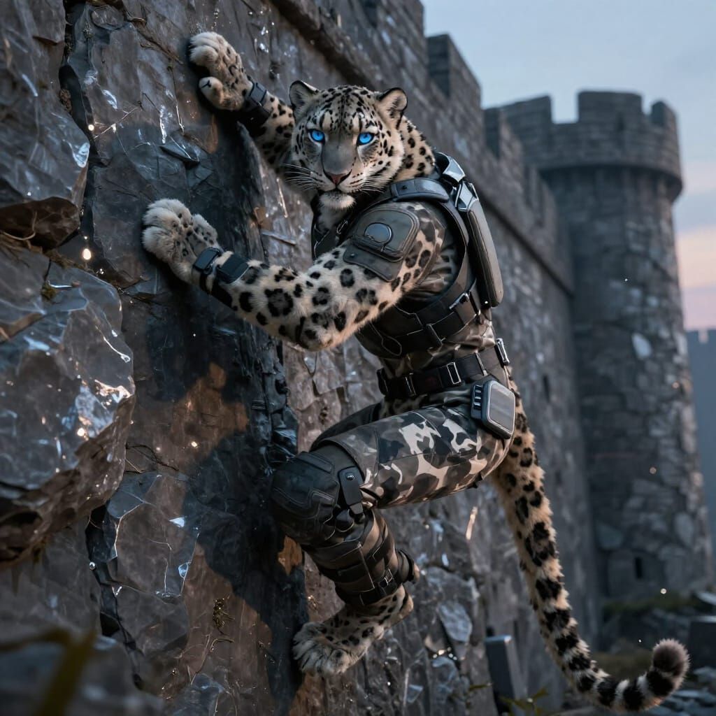 Anthro Snow Leopard Scales Fortress Wall