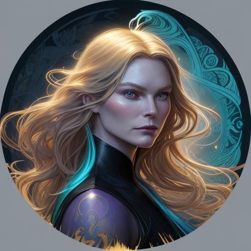 Kirsten Dunst Portrait in Art Nouveau Style