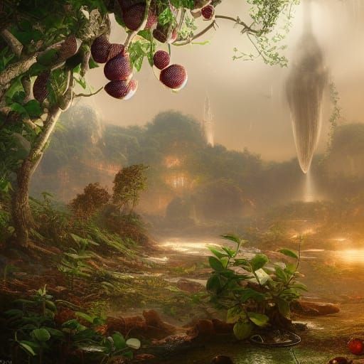Abandoned Passion Fruit in Detailed Matte Painting