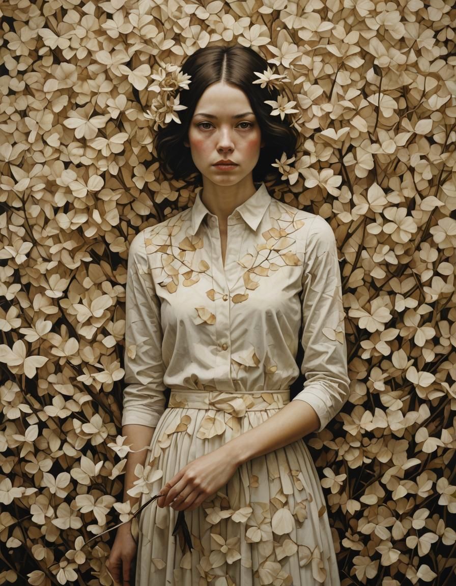 Ethereal Woman Portrait in Surreal Style