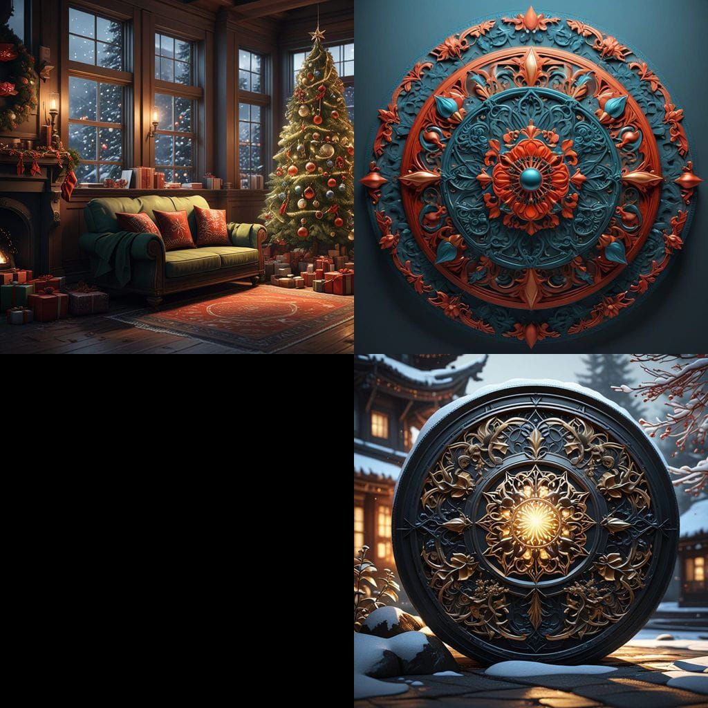 Vibrant 3D Anime Art Christmas Mandala