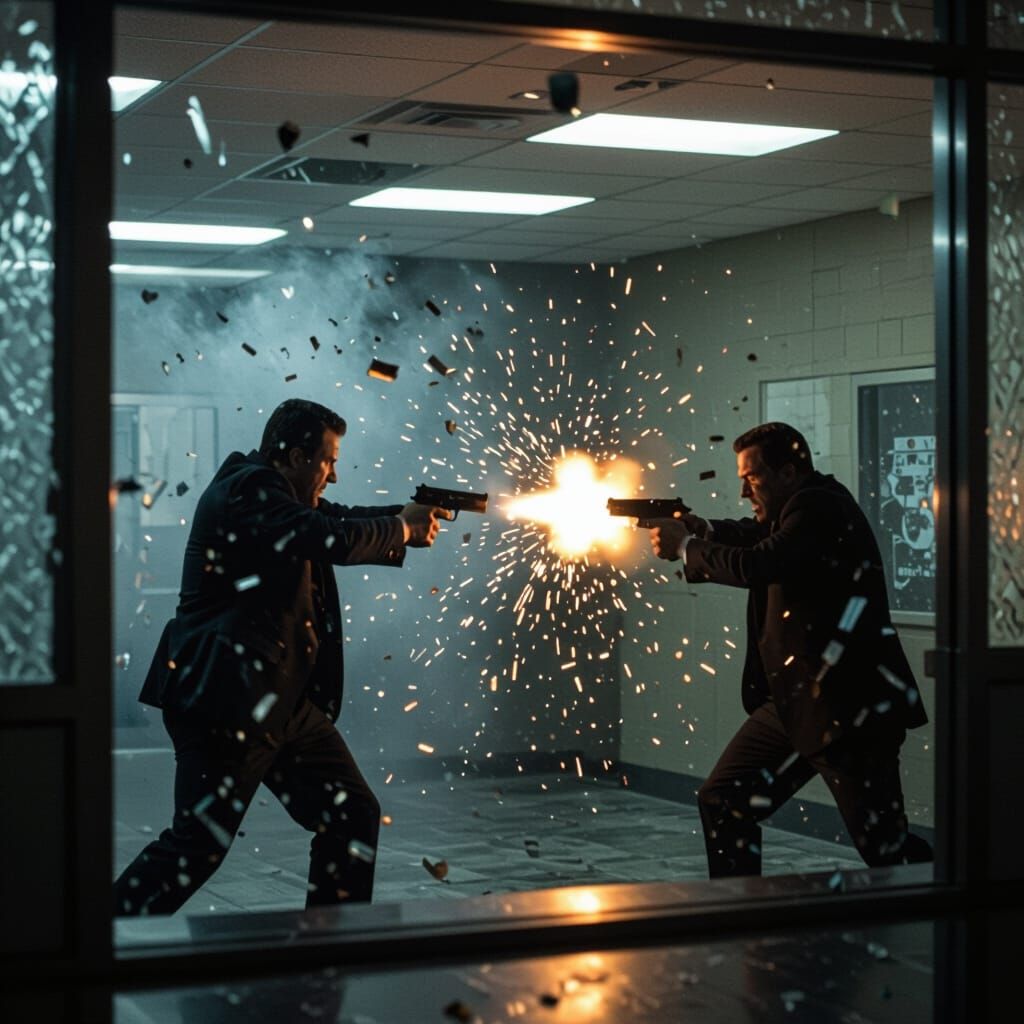 Intense Bank Robbery Shootout Inspired by Heat