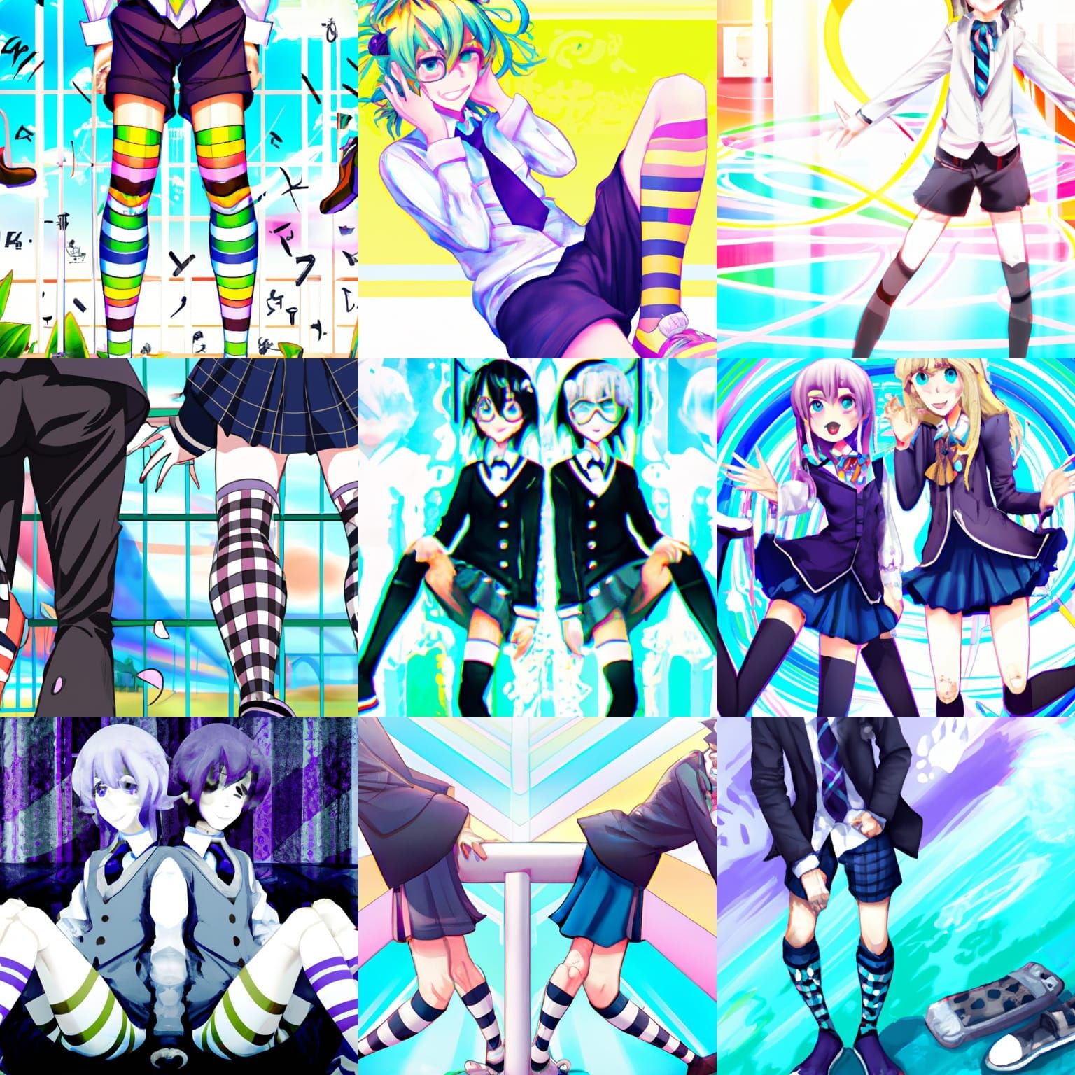 Psychedelic Anime: Gender-Fluid Character with Anime Girls