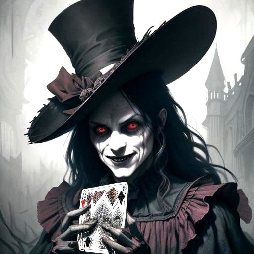 Mad Hatter Portrait in Horror Art Style