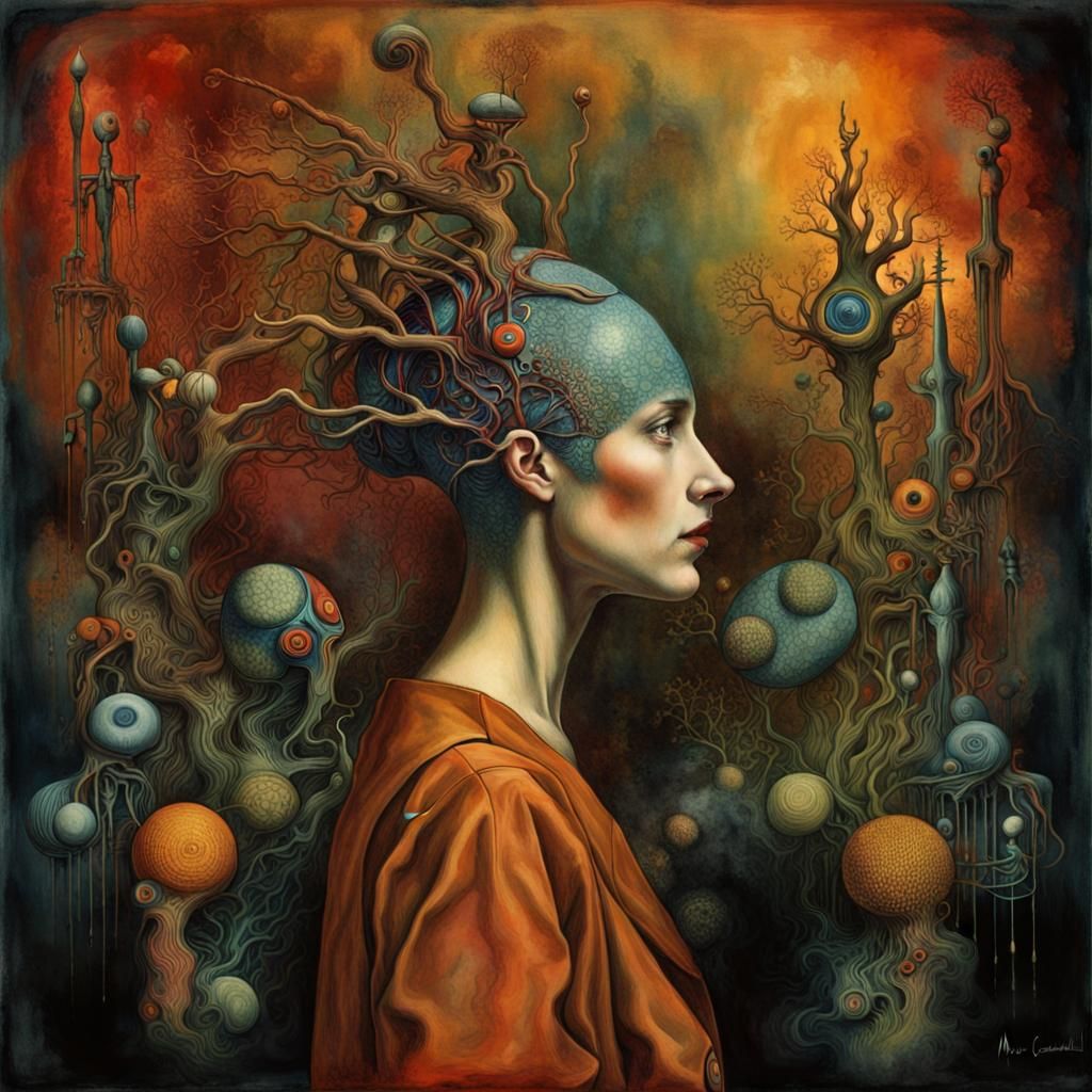 Dreamlike Organicpunk Biometric Fantasy Art