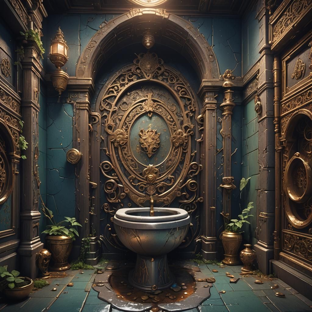 Fantastical Skibidi Toilet in Detailed Matte Painting