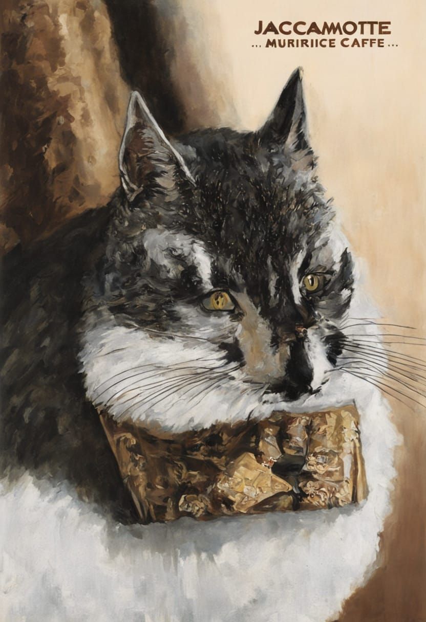 Vintage Cafe Scene in Earthy Tones, Art Nouveau Style