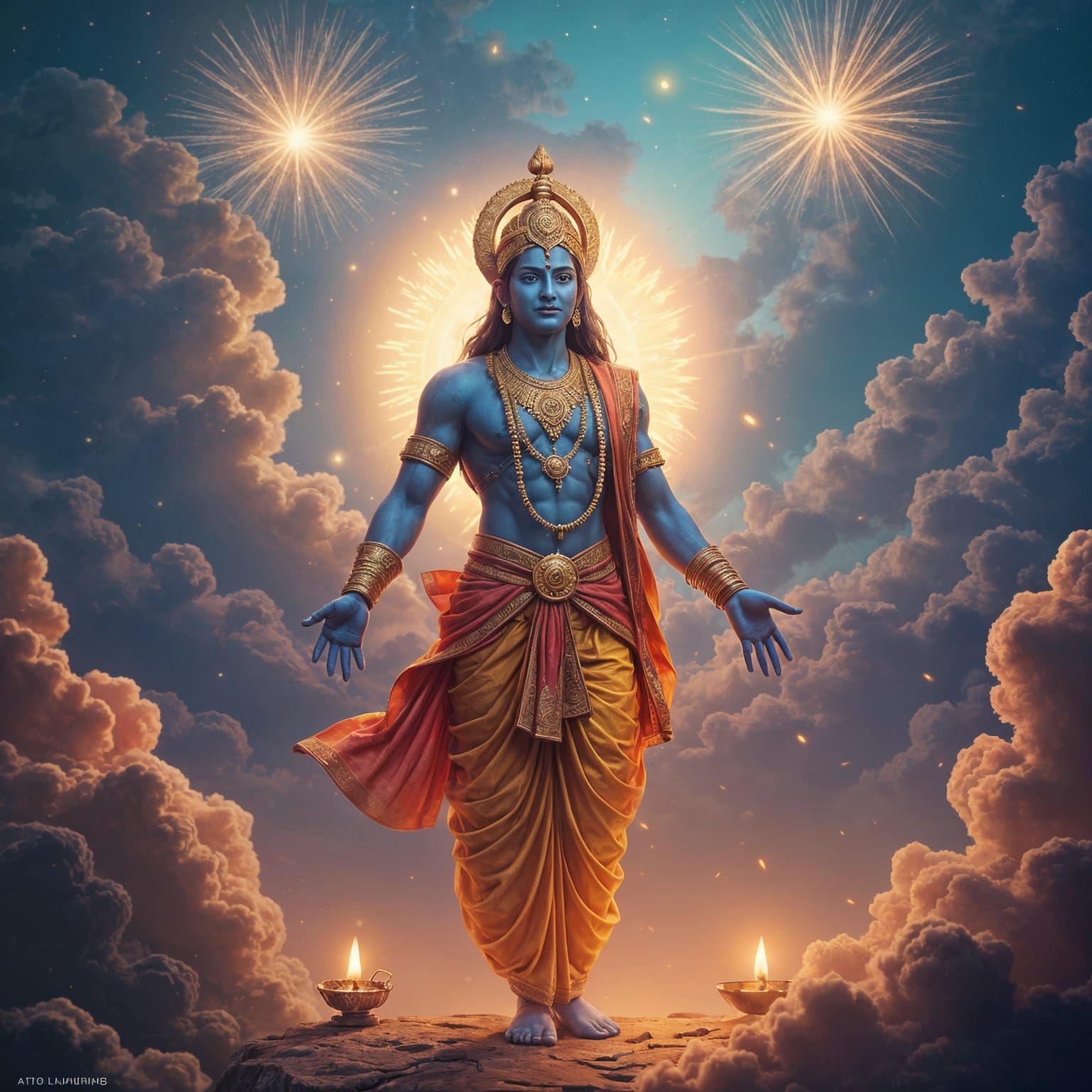 Happy Diwali Chart with Ram Ji Image