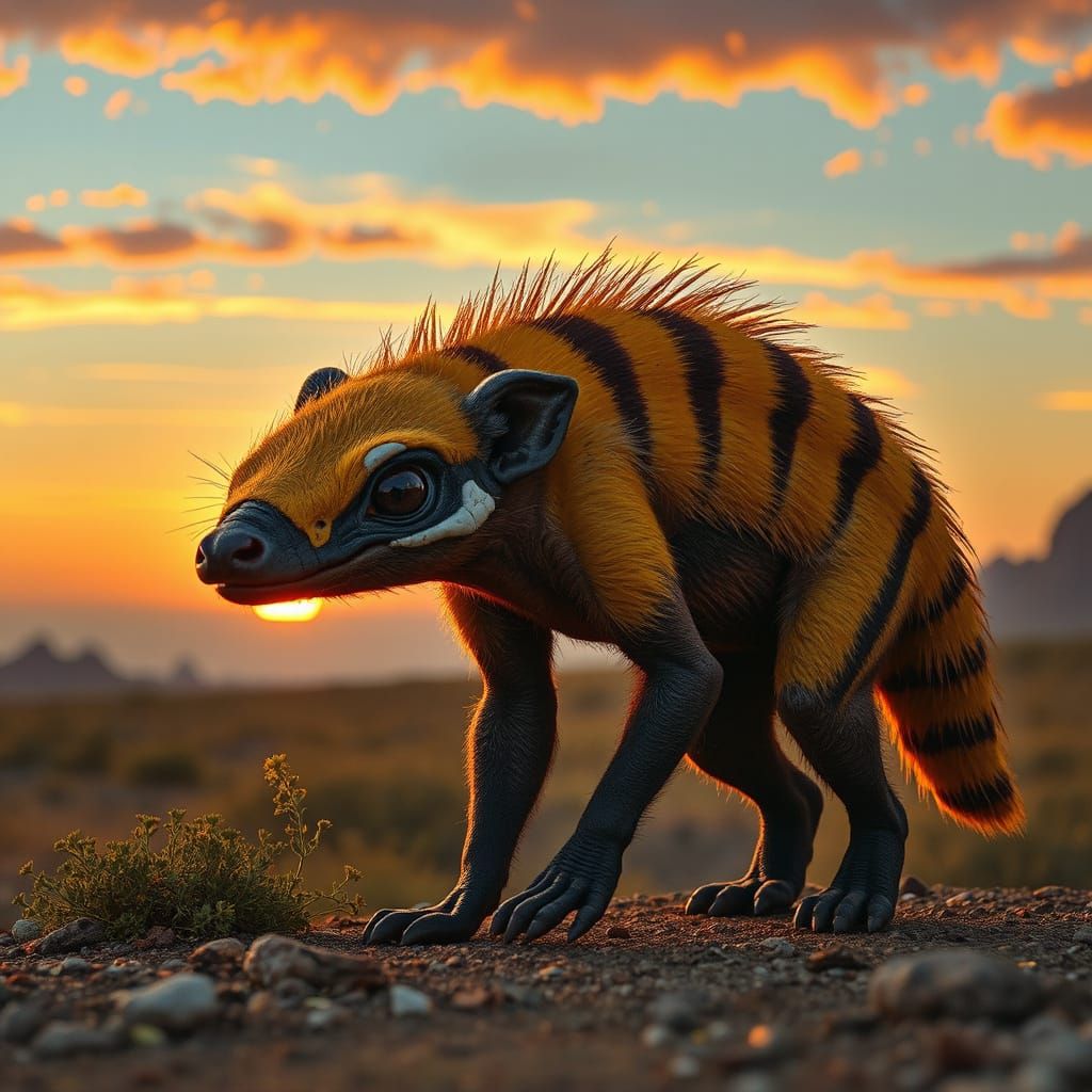 Honey Badger Alien Creature on Exoplanet