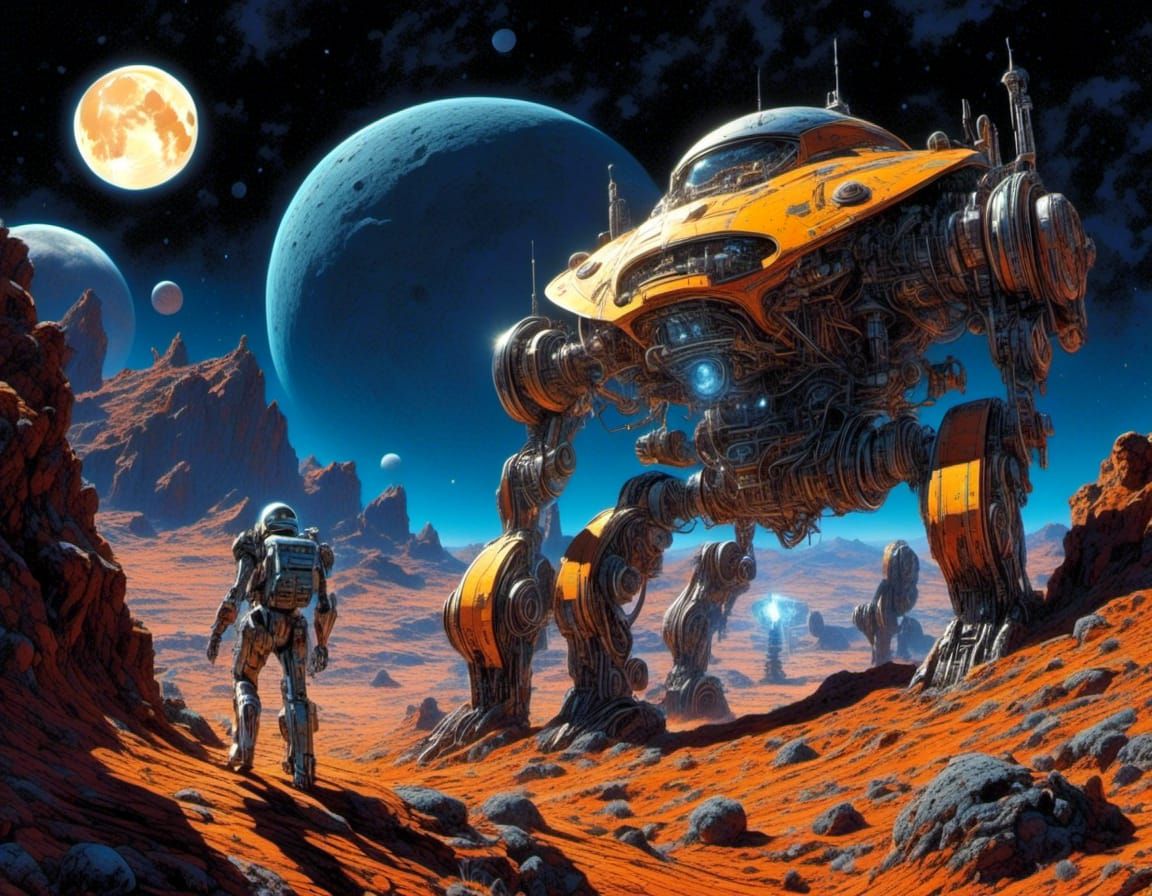 Pulp Hero Robot Rescue on Alien World