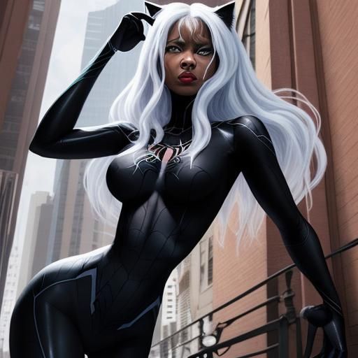 Felicia Hardy as Black Cat in Comic Art Style