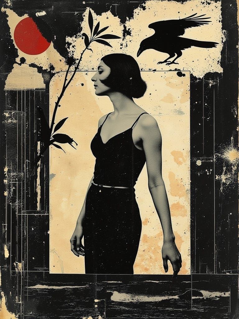 Golden Goddess of Old Hollywood in Art Deco Florals