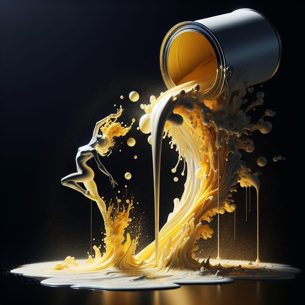 Paint Cascade Creates Sprite Dancer in 4K Resolution