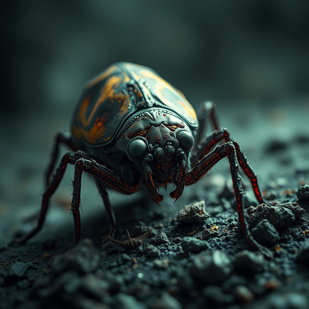 Hyperrealistic Parasite with HDR Glow in Surreal Style