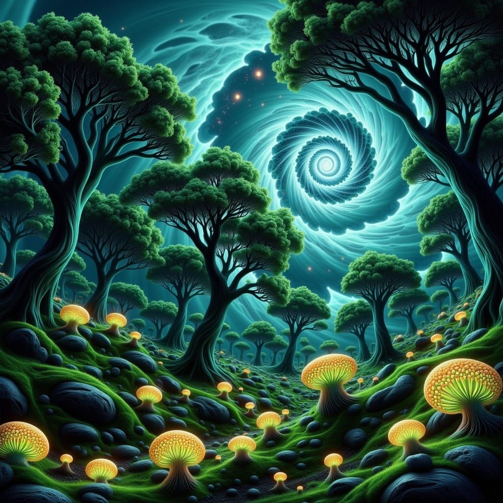 Surreal Forest in Infinite Fractal Patterns